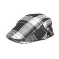 Detalle de la hebilla de bronce ajustable en la gorra clásica de cuadros blancos y negros - M (56-58cm) / Negro