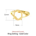 Minimalist S925 silver four-prong ring setting in gold finish for 9x11mm stone - Stone Size 9*11mm / Gold