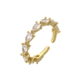 Verstellbarer 18k vergoldeter offener Ring mit Zirkonia in Birnenform im minimalistischen Stil - Einstellbar Offen / Gold Weißer Zirkonia
