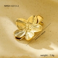 Detalle de pinza de pelo de flor dorada con medidas de 3,66cm y especificación de 7,9g - Flor Dorada (NMSH-G513-2)