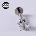 Star-shaped 5mm clear zircon labret stud made of solid G23 titanium metal - Star Zircon-5mm