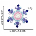 Detail view of 7cm snowflake embroidery patch with precise needlework and vibrant multi-color threads - Snowflake Patch 13#