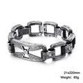 Bracciale rétro da uomo con maglie a croce in acciaio inossidabile argento, 21x220mm - Stile Geometrico con Croce da 22cm (KB111169-BD)