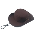 Outdoor sun protection bucket hat in dark brown with adjustable chin strap - 58cm / Coffee