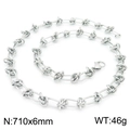 Zilveren geometrische vierkante knoopketting met minimalistisch industrieel design - 71CM / Zilveren Ketting (KN228592-Z) / Zilver