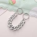 Silver rhinestone beaded chain charm with round ring buckles for clog shoe decoration - Silver Full Rhinestone Luxury Chain