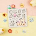 Molde de silicona blanco con formas de copos de nieve y flores para resina y DIY - 1# Gris A68