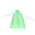Mint green satin drawstring jewelry pouch with smooth silk texture for gift storage - 7*9cm / Light Green