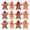 Set of 12 cute Christmas gingerbread man and girl ornaments for festive tree decorations - Classic Best Seller D (12Pcs)