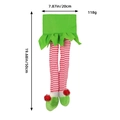 Christmas elf legs decor with red and white stripes and green felt shoes, 50cm length - Green Skirt Elf Legs