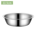 Round stainless steel pet bowl with 22.5cm diameter and mirror polished finish - 22CM (1500ml) / Silver