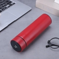 Red smart insulated bottle with LED temperature display and matte finish texture - 500ml / Red
