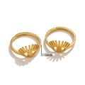Adjustable matte gold stainless steel open rings with eye-shaped design detail - Gold - Evil Eye