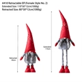 Telescopische kerstelf pop voor vrouwen met verstelbare hoogte 80-110cm in rood en grijs - Vrouwelijke Telescopische Kabouter (A410-2 Vrouw) / 110cm