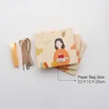Yellow teacher gift paper bag set with cartoon illustration and elegant bow ribbons - M Yellow (3 Pcs Set)