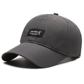 Dark grey quick-dry breathable sports baseball cap with embroidered logo patch - Non-perforated Style / Dark Gray