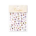 Autocollants 5D pour ongles avec ours, lapins vintage et motifs floraux - Ours Rétro & Dessert (to1701)