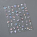 M-514 3D aurora ocean theme nail art stickers featuring jellyfish and starfish - M514 Ocean Series (Including Jelly Glue)