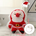 Cute plush Santa Claus brooch pin for Christmas with metal safety back fastener - Red Character - Brooch Style