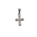 Polished silver stainless steel cross pendant with rounded edges and thick bail - Cross / Steel