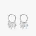 Elegantes pendientes de aro en plata S925 con borlas brillantes y piedras de circonita - Plata 925 / Plateado