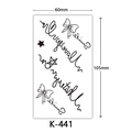 Waterproof temporary tattoo sticker with black lettering and butterfly designs K-441 - K-441-Text Stars