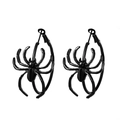 Gothic black spider hoop earrings in vintage alloy with high-gloss finish - Spider Hoop Earrings (A-721) / Black