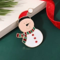 Cute Christmas snowman brooch with red hat and scarf in colorful enamel and gold finish - Style 26
