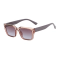 Square polarized sunglasses featuring clear brown frame and grey gradient lenses - Light Tea Gradient Blue Brown