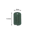 Green matte letter tag alloy charm with dimensions 8mm x 15.5mm for DIY jewelry - Green