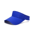 Adjustable solid blue cotton open-top sun visor hat for women and men in plain style - Sapphire Blue