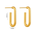Pendientes geométricos en forma de U de acero de titanio dorado de 2,3 cm por 1,0 cm - Acero de Titanio Tipo C (Forma en U Larga 2,3x1,0 cm)