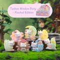 Flocked Nine-Tailed Fox statues collection with mystical forest miniature landscape - Tushan Wise Fox Immortal Flocking Random Single / Random 1pc