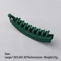 Pince à cheveux banane vert foncé mat avec dents antidérapantes pour queue de cheval - Grand / Vert