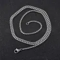 Collier chaîne vénitienne en acier inoxydable argenté avec fermoir mousqueton solide - Chaîne Vénitienne Argent (3.0mm*60cm)