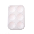 White 6-hole rectangular plastic watercolor palette for kids and students - 6-Well Rectangular Palette / 12.5*8.8cm