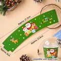 Christmas bear cake cup holder with festive Santa and reindeer cartoon design, 10 pack - 10 Pieces / Cup Sleeve Christmas Snowman Green