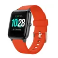 Vibrant orange 19mm silicone replacement strap for ID205L smart watch with rose gold buckle - Orange