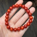 Deep red Brazilian Rosewood beaded bracelet with 15 polished 15mm round wooden beads - 8mm*22 Beads (Single Loop)