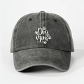 Casquette de baseball vintage grise pour femme avec imprimé Dog Mom et pattes - Réglable / Noir