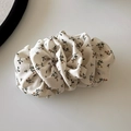 Elegante elastico per capelli beige con stampa floreale retrò francese per donna - Fermaglio a Banana / Bianco Floreale