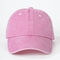 Berretto da baseball in cotone lavato rosa con design minimalista a sei pannelli - Taglia unica / Rosa
