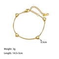 K18 Titanstahl Herz Armband in Gold, 3g Gewicht und 14,5+5cm Länge minimalistischer Schmuck - Vier Herzen Armband (XKB0195) / Gold