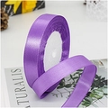 Single roll of 1.5cm wide purple satin ribbon with a glossy finish for gift wrapping - Medium Purple