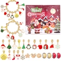 Kids Christmas advent calendar set with two golden charm bracelets and festive beads - Gold Countdown Calendar Style (M-17H)