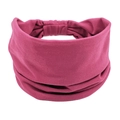 Bohemian wide elastic sports headband in vibrant rose red breathable knitted fabric - Rose Red