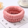 Fascia per capelli in pile corallo rosa, morbida fascia elastica per lavaggio del viso - Fascia per capelli rosa coreano (103#)