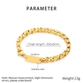 Bracciale dorato in acciaio inossidabile con maglie a fiore di prugna e piastra piatta - Bracciale Argento