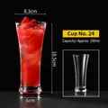 Slim 330ml tall glass cup for mojitos and cocktails with transparent finish - Style 24 Juice Glass