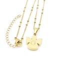 Collana angelo dorata con pendente lettera G personalizzata su catena a sfere lucida - Lettera G (KN196919-K)